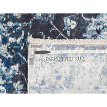 Load image into Gallery viewer, 9&#39;1&quot;x11&#39;9&quot; Wool And Silk Blue-teal Persian Tabriz Broken Design Hand Knotted Oriental Rug FWR377040
