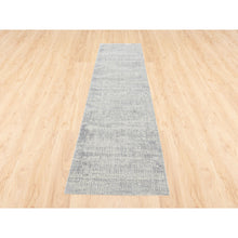Load image into Gallery viewer, 2&#39;7&quot;x10&#39; Modern Wool And Art Silk Fine Jacquard Gray Hand Loomed Runner Oriental Rug FWR377070