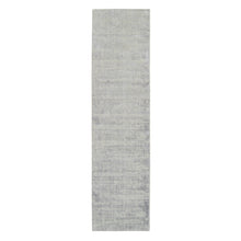 Load image into Gallery viewer, 2&#39;7&quot;x10&#39; Fine Jacquard Gray Hand Loomed Modern Wool and Art Silk Runner Oriental Rug FWR377082