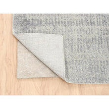 Load image into Gallery viewer, 2&#39;7&quot;x10&#39; Fine Jacquard Gray Hand Loomed Modern Wool and Art Silk Runner Oriental Rug FWR377082