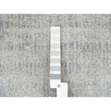 Load image into Gallery viewer, 2&#39;7&quot;x10&#39; Fine Jacquard Gray Hand Loomed Modern Wool And Art Silk Runner Oriental Rug FWR377082