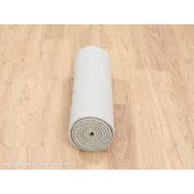 Load image into Gallery viewer, 2&#39;7&quot;x10&#39; Fine Jacquard Gray Hand Loomed Modern Wool and Art Silk Runner Oriental Rug FWR377082