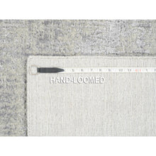Load image into Gallery viewer, 2&#39;7&quot;x10&#39; Fine Jacquard Gray Hand Loomed Modern Wool and Art Silk Runner Oriental Rug FWR377082