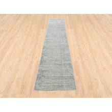 Load image into Gallery viewer, 2&#39;6&quot;x12&#39;1&quot; Hand Loomed Fine Jacquard Gray Modern Wool And Art Silk Oriental Runner Rug FWR377118