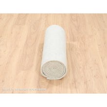 Load image into Gallery viewer, 2&#39;6&quot;x10&#39;1&quot; Beige Hand Loomed, Wool And Plant Based Silk Fine Jacquard With Erased Design, Oriental Runner Rug FWR377124