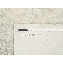 Load image into Gallery viewer, 2&#39;6&quot;x12&#39; Beige Wool And Plant Based Silk Hand Loomed Fine Jacquard With Erased Design Oriental Runner Rug FWR377130