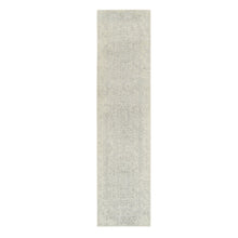 Load image into Gallery viewer, 2&#39;6&quot;x10&#39;1&quot; Beige Hand Loomed with Transitional Design Fine Jacquard Wool and Plant Based Silk Oriental Runner Rug FWR377136
