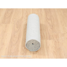 Load image into Gallery viewer, 2&#39;6&quot;x8&#39; Extra Soft Gray Fine Jacquard Hand-Loomed Modern Wool and Silk Oriental Runner Rug FWR377160