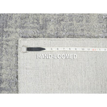 Load image into Gallery viewer, 2&#39;6&quot;x8&#39; Extra Soft Gray Fine Jacquard Hand-loomed Modern Wool And Silk Oriental Runner Rug FWR377160