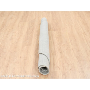 6'x6' Hand Loomed Wool And Plant Based Silk Gray Tone On Tone
Fine Jacquard Oriental Round Rug FWR377166