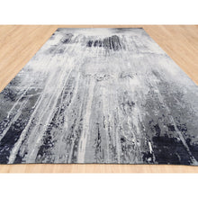 Load image into Gallery viewer, 12&#39;x18&#39;1&quot; Oversized Black With Gray Abstract Design Wool And Silk Hand Knotted Oriental Rug FWR377220