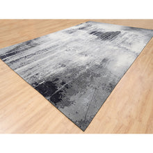Load image into Gallery viewer, 12&#39;x18&#39;1&quot; Oversized Black With Gray Abstract Design Wool And Silk Hand Knotted Oriental Rug FWR377220