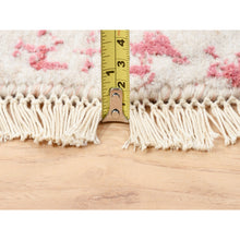 Load image into Gallery viewer, 6&#39;x6&#39; Hand Knotted Pink Broken Persian Medallion Design Wool And Pure Silk Oriental Round Rug FWR377250