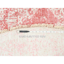 Load image into Gallery viewer, 6&#39;x6&#39; Hand Knotted Pink Broken Persian Medallion Design Wool And Pure Silk Oriental Round Rug FWR377250