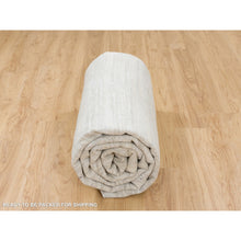 Load image into Gallery viewer, 9&#39;x12&#39; Hand Spun Undyed Natural Wool Modern Hand Knotted Light Gray Cut And Loop Pile Oriental Rug FWR377340