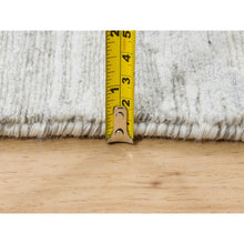 Load image into Gallery viewer, 9&#39;x12&#39; Hand Spun Undyed Natural Wool Modern Hand Knotted Light Gray Cut And Loop Pile Oriental Rug FWR377340