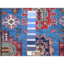 Load image into Gallery viewer, 2&#39;10&quot;x4&#39;6&quot; Carolina Blue, Afghan Ersari With Turkish Knot, Caucasian Design Revival, Vegetable Dyes, Densely Woven, Hand Knotted, Soft Wool, Oriental Rug FWR3768