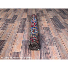 Load image into Gallery viewer, 2&#39;10&quot;x4&#39;6&quot; Carolina Blue, Afghan Ersari With Turkish Knot, Caucasian Design Revival, Vegetable Dyes, Densely Woven, Hand Knotted, Soft Wool, Oriental Rug FWR3768