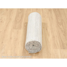 Load image into Gallery viewer, 2&#39;7&quot;x12&#39; Hand Spun Undyed Natural Wool Modern Hand Knotted Ivory Oriental Runner Rug FWR377514