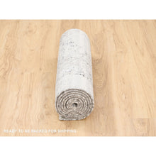 Load image into Gallery viewer, 2&#39;5&quot;x10&#39; Hand Spun Undyed Natural Wool Modern Hand Knotted Light Gray Oriental Runner Rug FWR377526