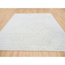 Load image into Gallery viewer, 10&#39;x10&#39; Hand Knotted Modern Hand Spun Undyed Natural Wool Ivory With Gray Oriental Square Rug FWR377544
