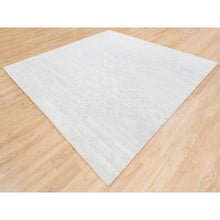 Load image into Gallery viewer, 10&#39;x10&#39; Hand Knotted Modern Hand Spun Undyed Natural Wool Ivory With Gray Oriental Square Rug FWR377544