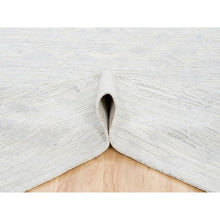 Load image into Gallery viewer, 10&#39;x10&#39; Hand Knotted Modern Hand Spun Undyed Natural Wool Ivory With Gray Oriental Square Rug FWR377544