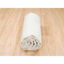Load image into Gallery viewer, 10&#39;x10&#39; Hand Knotted Modern Hand Spun Undyed Natural Wool Ivory With Gray Oriental Square Rug FWR377544