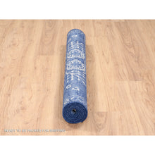 Load image into Gallery viewer, 4&#39;1&quot;x6&#39;1&quot; Denim Blue Tone On Tone Tabriz Hand Knotted Wool And Silk Oriental Rug FWR377772