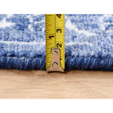 Load image into Gallery viewer, 4&#39;1&quot;x6&#39;1&quot; Denim Blue Tone On Tone Tabriz Hand Knotted Wool And Silk Oriental Rug FWR377772