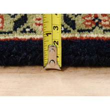 Load image into Gallery viewer, 4&#39;2&quot;x6&#39;3&quot; Pitch Black Wool Luxury Herati Fish Design Hand Knotted Dense Weave 250 Kpsi Oriental Rug FWR377868
