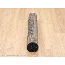 Load image into Gallery viewer, 3&#39;1&quot;x5&#39;2&quot; Jet Black Herati All Over Fish Design Dense Weave Hand Knotted 250 Kpsi Wool Oriental Rug FWR377874