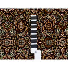 Load image into Gallery viewer, 3&#39;2&quot;x5&#39; Onyx Black Hand Knotted Herati All Over Fish Design Wool Dense Weave 250 Kpsi Oriental Rug FWR377880
