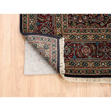 Load image into Gallery viewer, 5&#39;2&quot;x7&#39;4&quot; Onyx Black Wool 175 Kpsi Dense Weave Herati All Over Fish Design Hand Knotted Oriental Rug FWR377970