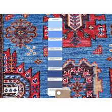 Load image into Gallery viewer, 2&#39;10&quot;x4&#39;9&quot; Lichen Blue, Afghan Ersari with Turkish Knot, Caucasian Design Revival, Hand Knotted, Soft and Velvety Wool, Vegetable Dyes, Densely Woven, Oriental Rug FWR3774