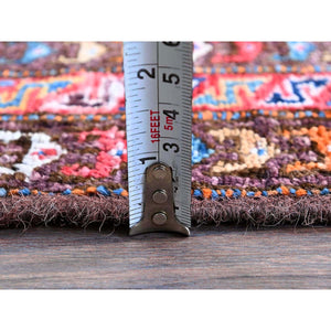2'10"x4'9" Lichen Blue, Afghan Ersari with Turkish Knot, Caucasian Design Revival, Hand Knotted, Soft and Velvety Wool, Vegetable Dyes, Densely Woven, Oriental Rug FWR3774