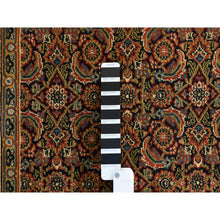 Load image into Gallery viewer, 4&#39;x6&#39;2&quot; Jet Black Hand Knotted Wool Herati All Over Fish Design 250 Kpsi Dense Weave Oriental Rug FWR378000