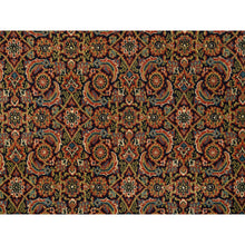 Load image into Gallery viewer, 4&#39;x6&#39;2&quot; Jet Black Hand Knotted Wool Herati All Over Fish Design 250 Kpsi Dense Weave Oriental Rug FWR378000