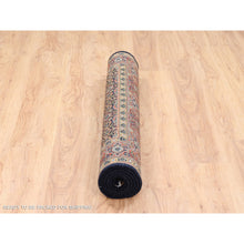 Load image into Gallery viewer, 4&#39;x6&#39;2&quot; Jet Black Hand Knotted Wool Herati All Over Fish Design 250 Kpsi Dense Weave Oriental Rug FWR378000