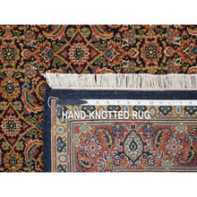 Load image into Gallery viewer, 4&#39;x6&#39;2&quot; Jet Black Hand Knotted Wool Herati All Over Fish Design 250 Kpsi Dense Weave Oriental Rug FWR378000