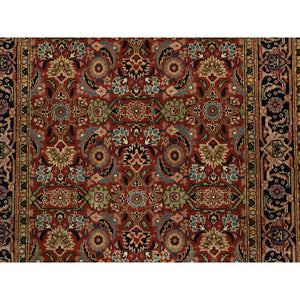 2'7"x4' Hand Knotted Herati All Over Fish Design 250 Kpsi Wool Dense Weave Red Oriental Rug FWR378018