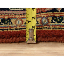 Load image into Gallery viewer, 2&#39;7&quot;x4&#39; Hand Knotted Herati All Over Fish Design 250 Kpsi Wool Dense Weave Red Oriental Rug FWR378018