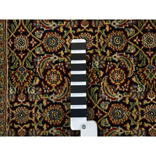 Load image into Gallery viewer, 2&#39;6&quot;x10&#39; Ink Black Herati All Over Fish Design Hand Knotted 250 Kpsi Dense Weave Wool Oriental Runner Rug FWR378036