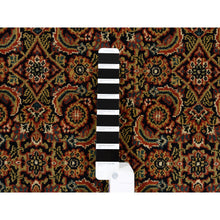 Load image into Gallery viewer, 2&#39;8&quot;x9&#39;9&quot; Pitch Black Wool Herati All Over Fish Design 250 Kpsi Hand Knotted Dense Weave Oriental Runner Rug FWR378066