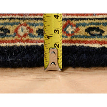 Load image into Gallery viewer, 2&#39;8&quot;x9&#39;9&quot; Pitch Black Wool Herati All Over Fish Design 250 Kpsi Hand Knotted Dense Weave Oriental Runner Rug FWR378066