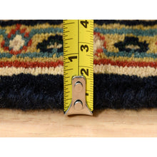 Load image into Gallery viewer, 2&#39;9&quot;x12&#39;4&quot; Jet Black Herati All Over Fish Design Dense Weave Hand Knotted 250 Kpsi Wool Oriental Runner Rug FWR378138