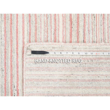 Load image into Gallery viewer, 9&#39;1&quot;x12&#39; Ivory with Coral Red Natural Wool Plain Modern Design Hand Loomed Oriental Rug FWR378228