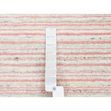 Load image into Gallery viewer, 9&#39;x12&#39; Modern Design Plain Ivory With Coral Red Natural Wool Hand Loomed Oriental Rug FWR378234