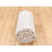 Load image into Gallery viewer, 9&#39;x12&#39; Modern Design Plain Ivory With Coral Red Natural Wool Hand Loomed Oriental Rug FWR378234