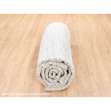 Load image into Gallery viewer, 11&#39;10&quot;x11&#39;10&quot; Hand Loomed Undyed Natural Wool Plain Modern Design Light Gray Oriental Round Rug FWR378246